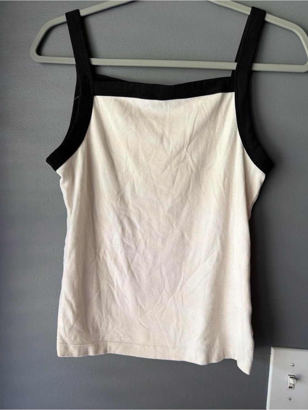 Universal Thread White Tank with Black Trim - Square Neck Tank